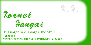 kornel hangai business card